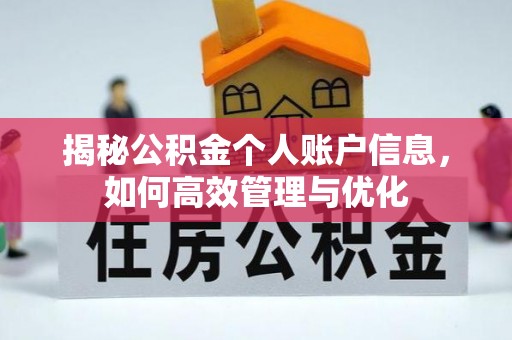 成都揭秘公积金个人账户信息，如何高效管理与优化